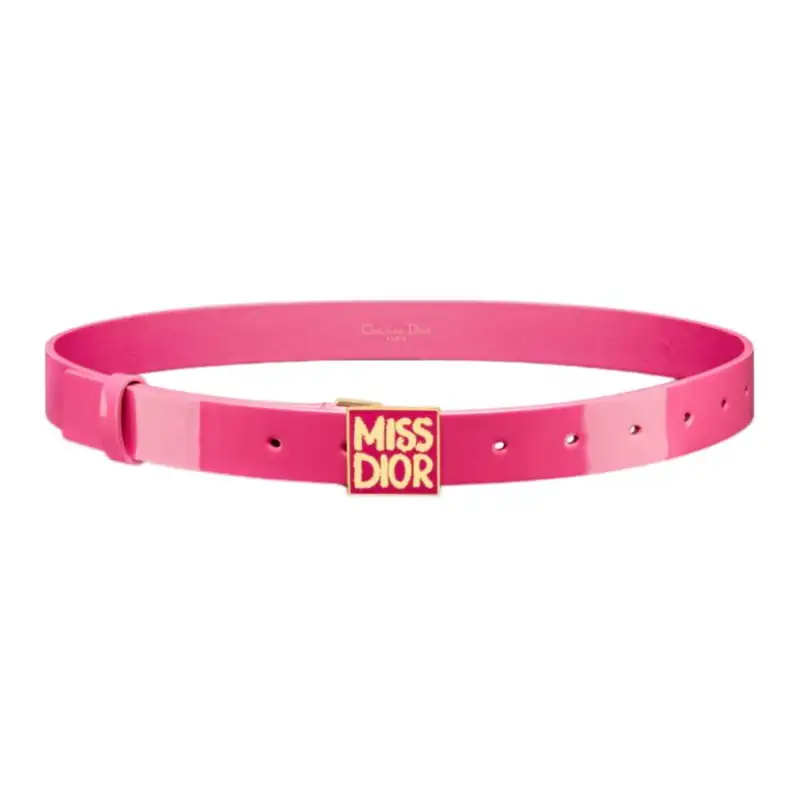 DIOR Patent Leather Belts Women's Fuchsia Width 2.5cm