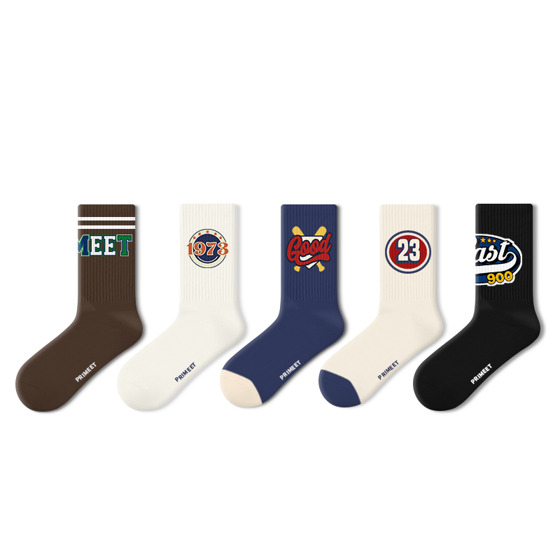 Primeet Crew Socks Fall Unisex 5 Pack