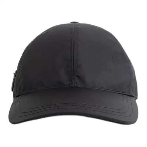 PRADA Recycled Nylon Baseball Caps Men's Black