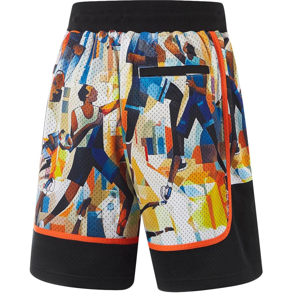 Li Ning Basketball Collection Basketball Shorts Men’s Multicolor Photo Print On Black