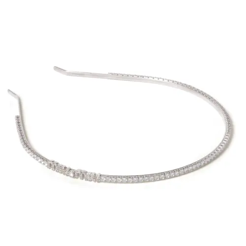 MIU MIU Metal, Crystal Headbands Women's Silver