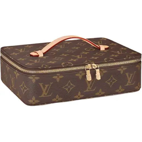 LOUIS VUITTON Coated Canvas Jewelry Box & Makeup Case Regular Women's Brown
