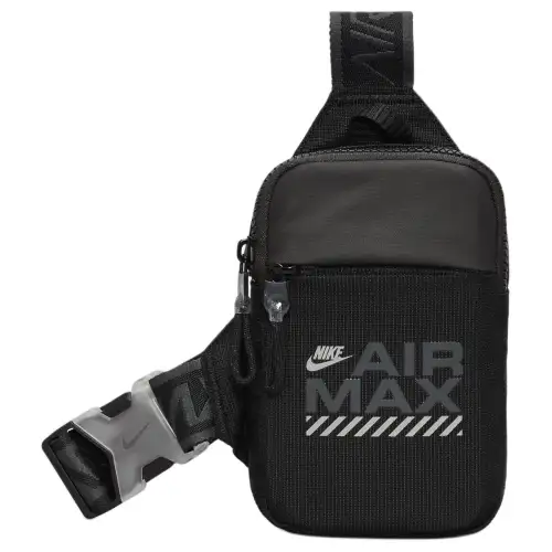 Nike Nylon Sling Bag, Crossbody Bag Regular Unisex Black & Reflective Silver