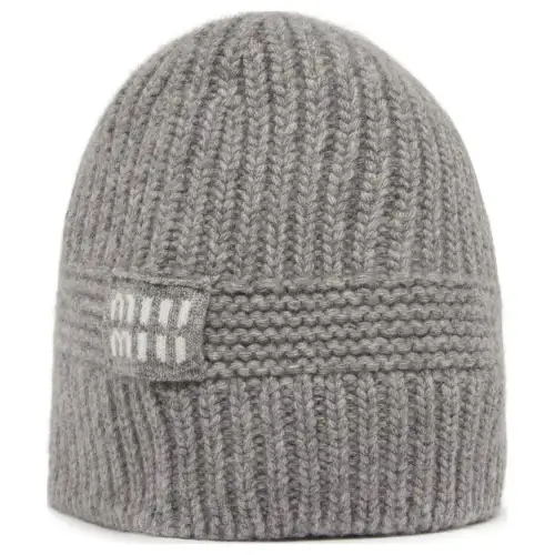 MIU MIU Cashmere Beanies Women's Gray
