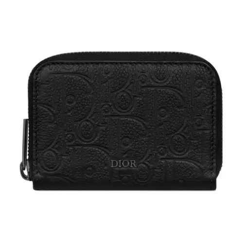 DIOR Calfskin Coin Purse Men's Black