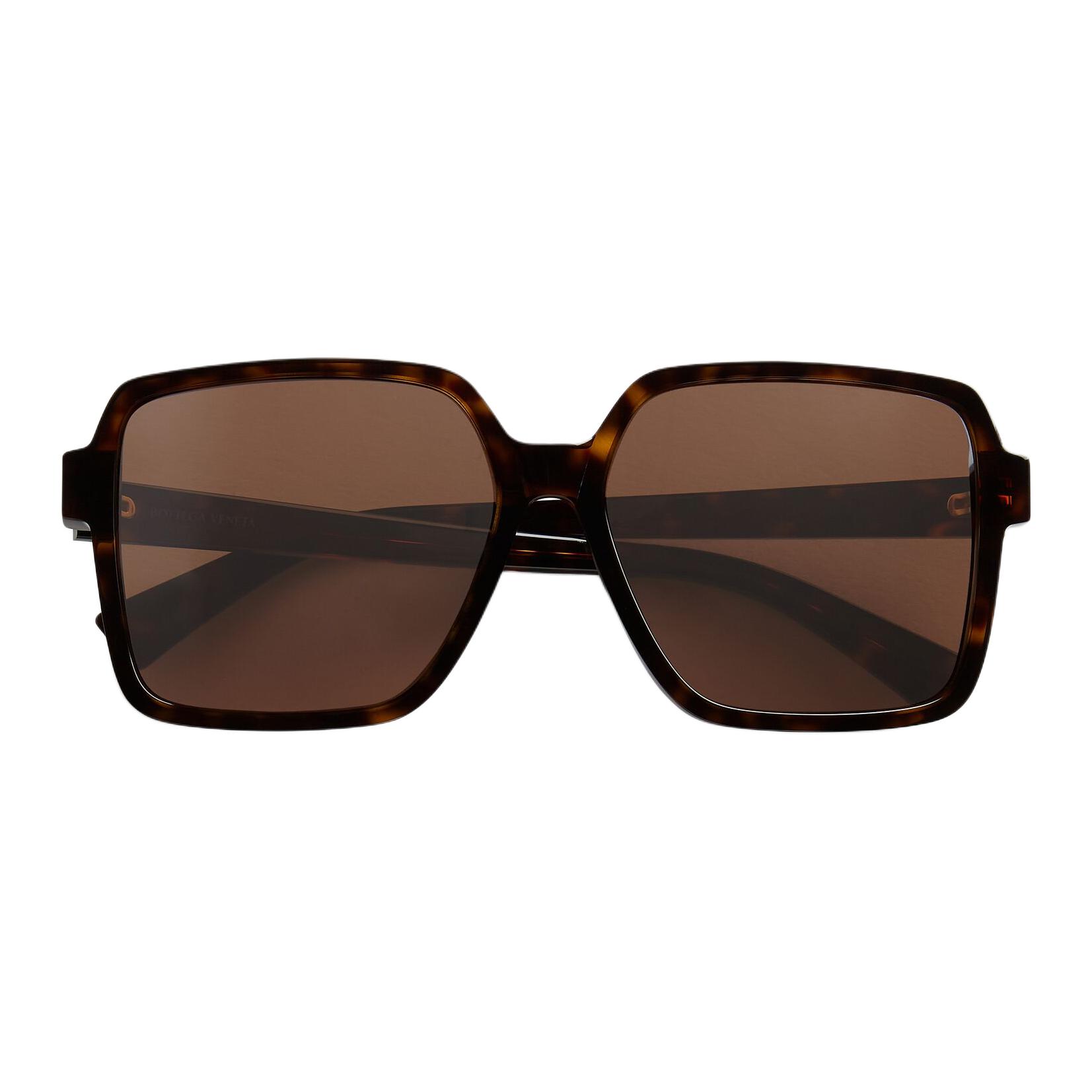 Bottega Veneta Plastic Irregular Shape Sunglasses Women's Brown