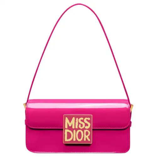 DIOR Miss Dior Calfskin Handbag, Shoulder Bag Women's Fuchsia