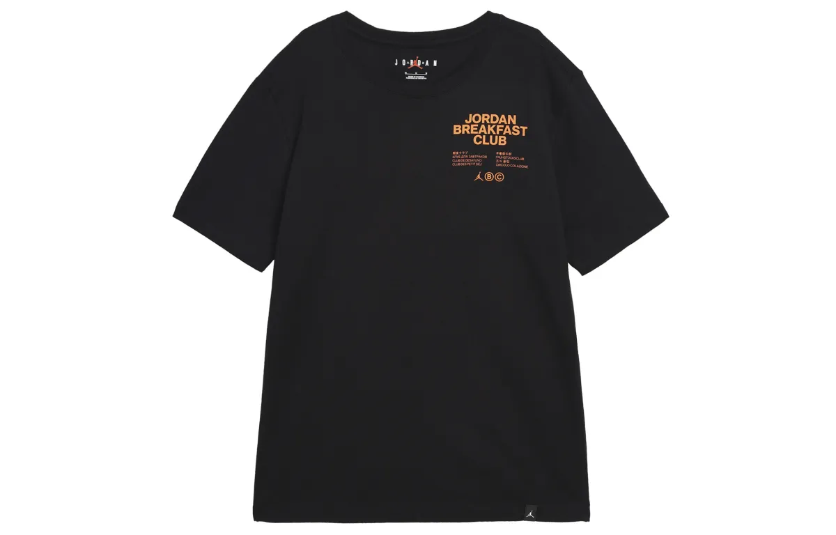 Jordan Breakfast Club T-Shirts Men's Black Crew Neck Moderate Straight Fit
