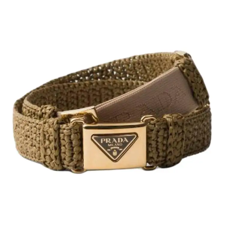 PRADA Enamel Logo Clasp Fastened Belt