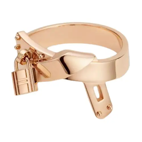 HERMES 18K Rose Gold Rings Women's