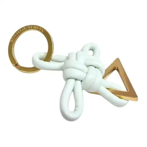 Bottega Veneta Lambskin Keychains Women's White