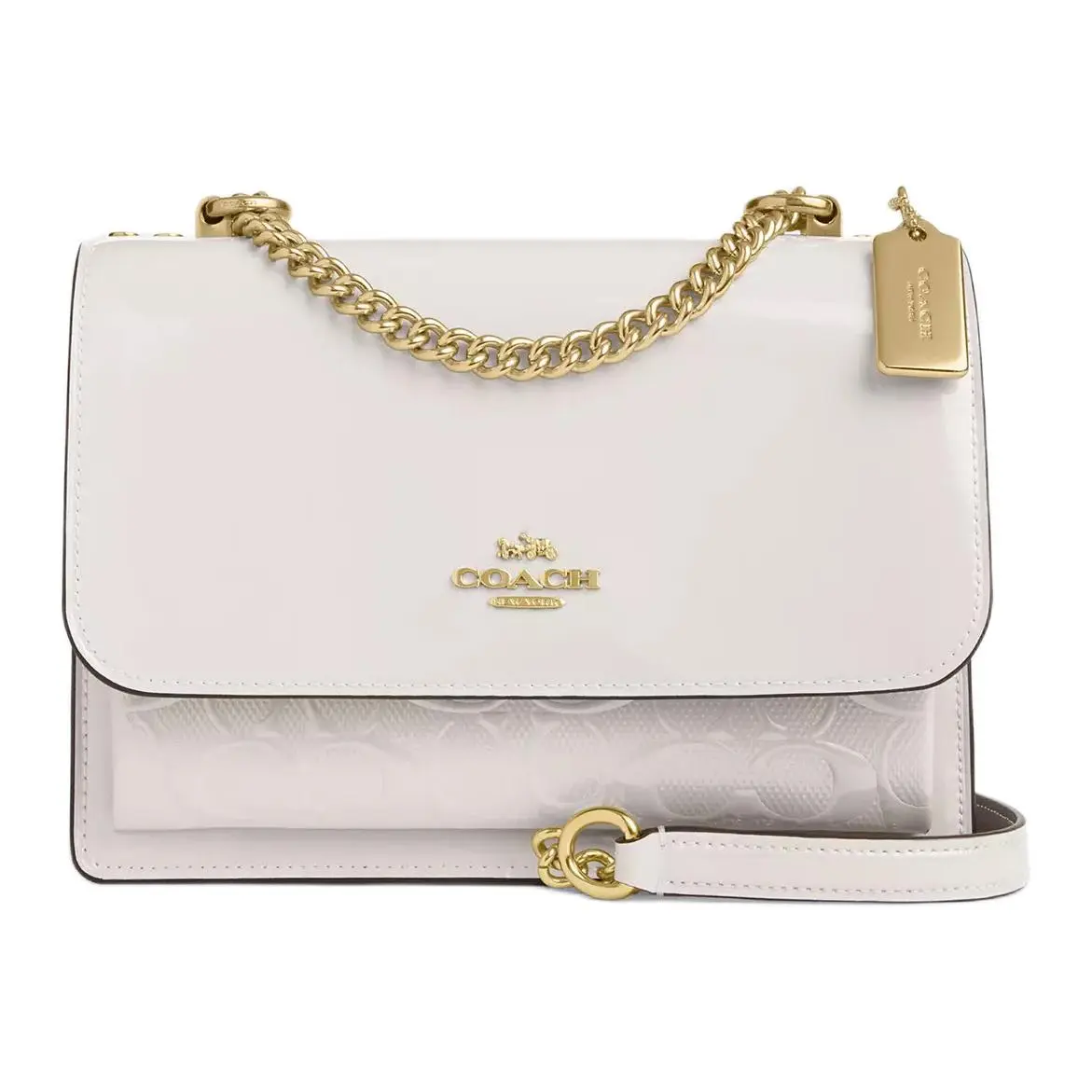 COACH Klare Patent Leather With Smooth Leather Crossbody Bag, Shoulder Bag Medium Women's Chalk