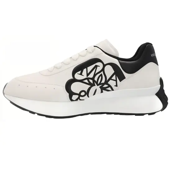 Alexander McQueen Sprint Runner White Black Crest