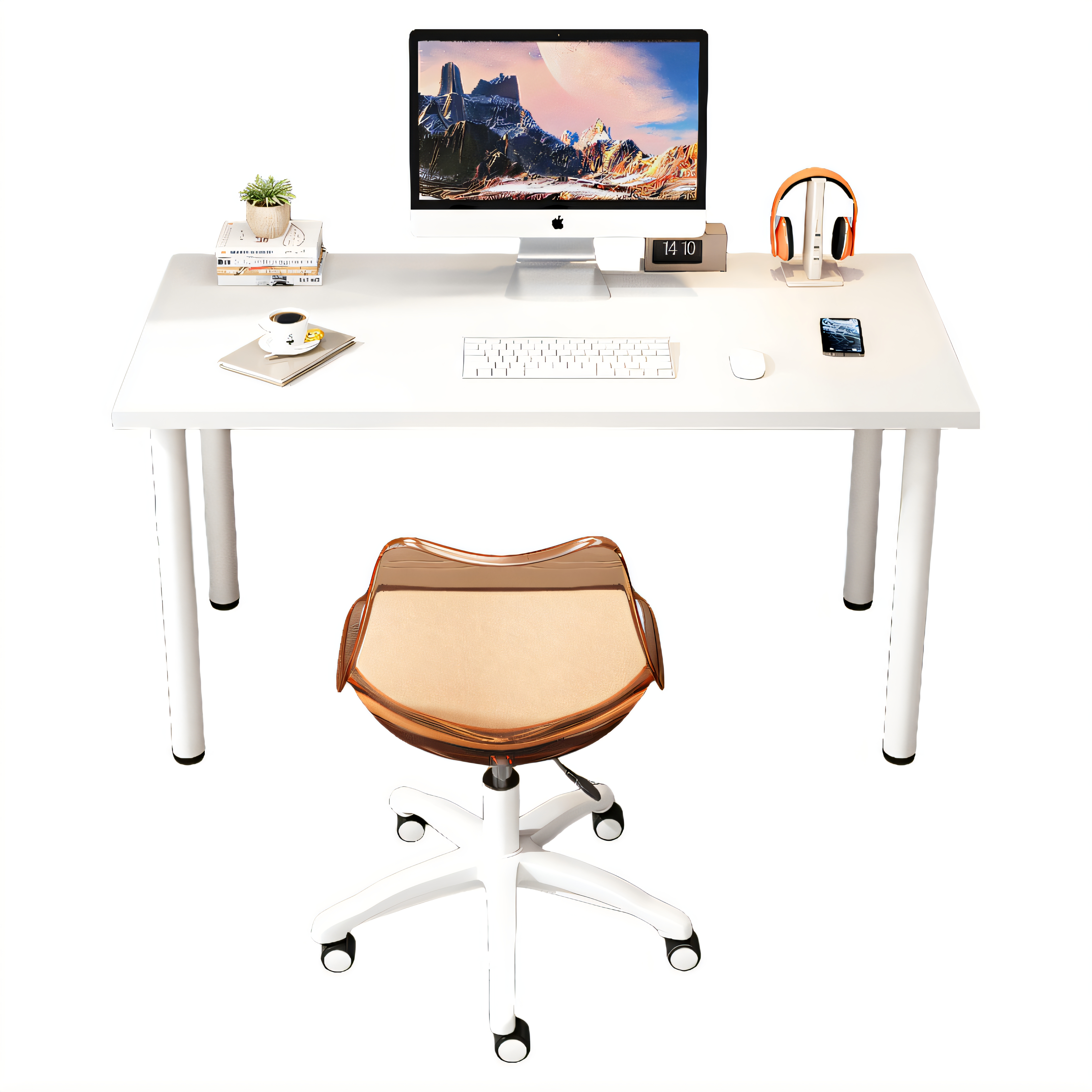 Woodcut Ideal Fashionable and Simple Computer Desk Desktop Home High-Quality E-Sports Table Lightweight Mobile Bedroom Table Office Multifunctional Use Student Desk Spacious and Comfortable Study Writing Desk Universal