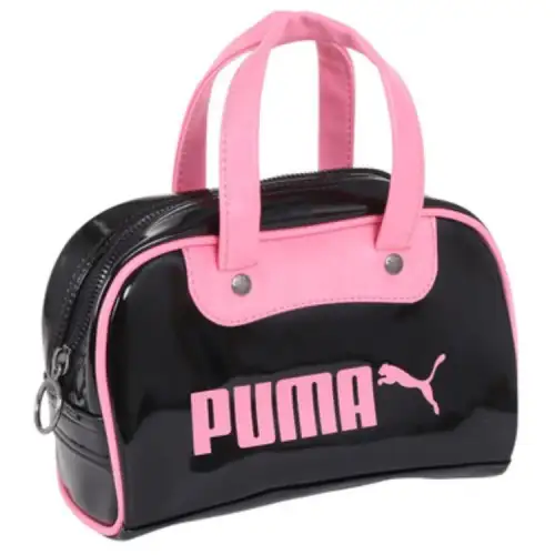 PUMA Synthetic Leather Boston Bag Handbag Mini Unisex Black & Pink