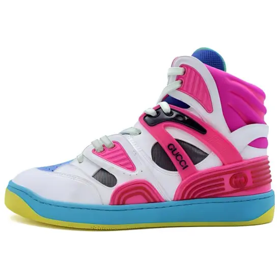 GUCCI Women's Basket High 'White Pink Blue' Women's