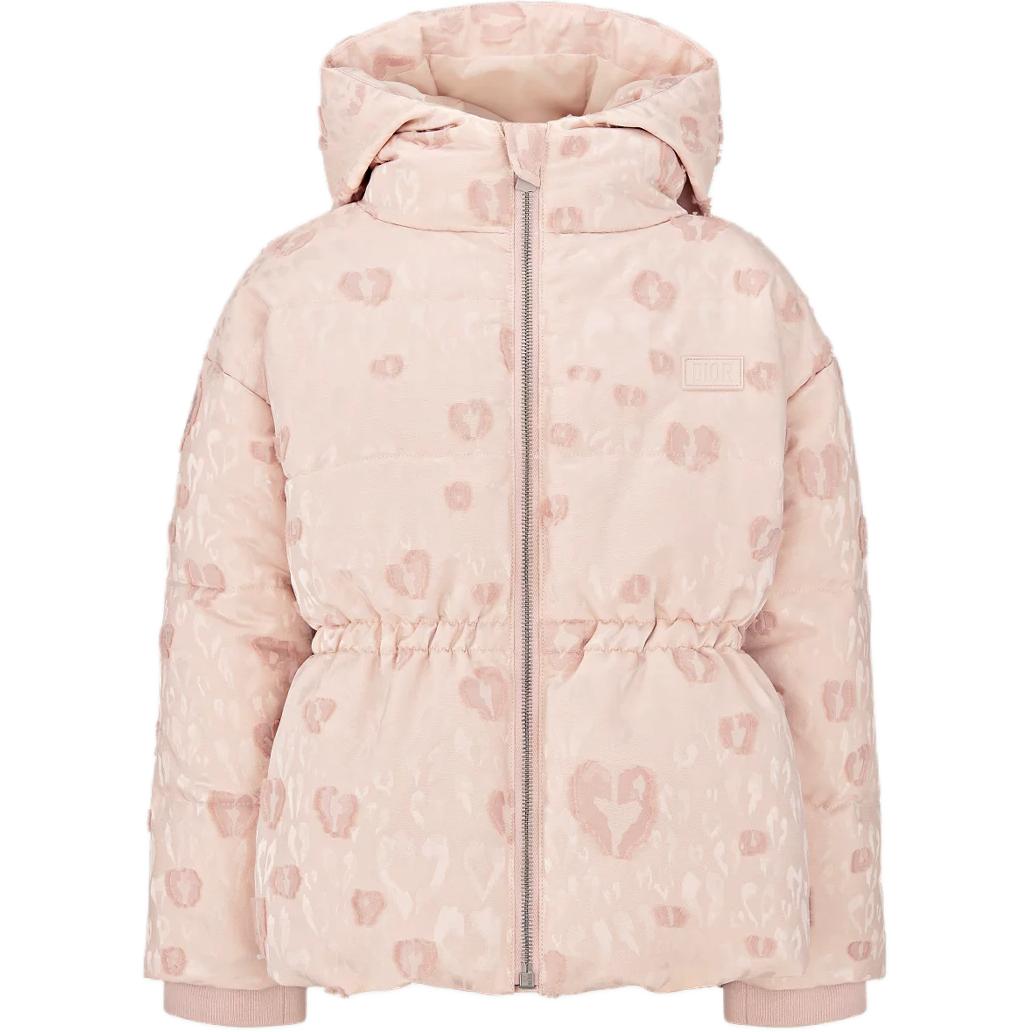 DIOR Long-sleeve with hood, fuchsia children's down jacket, with your logo imprint, print