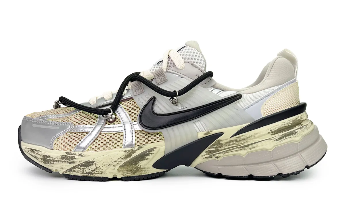 Nike V2K Run Slip Resistant Low top Running Shoes Unisex Green Silver