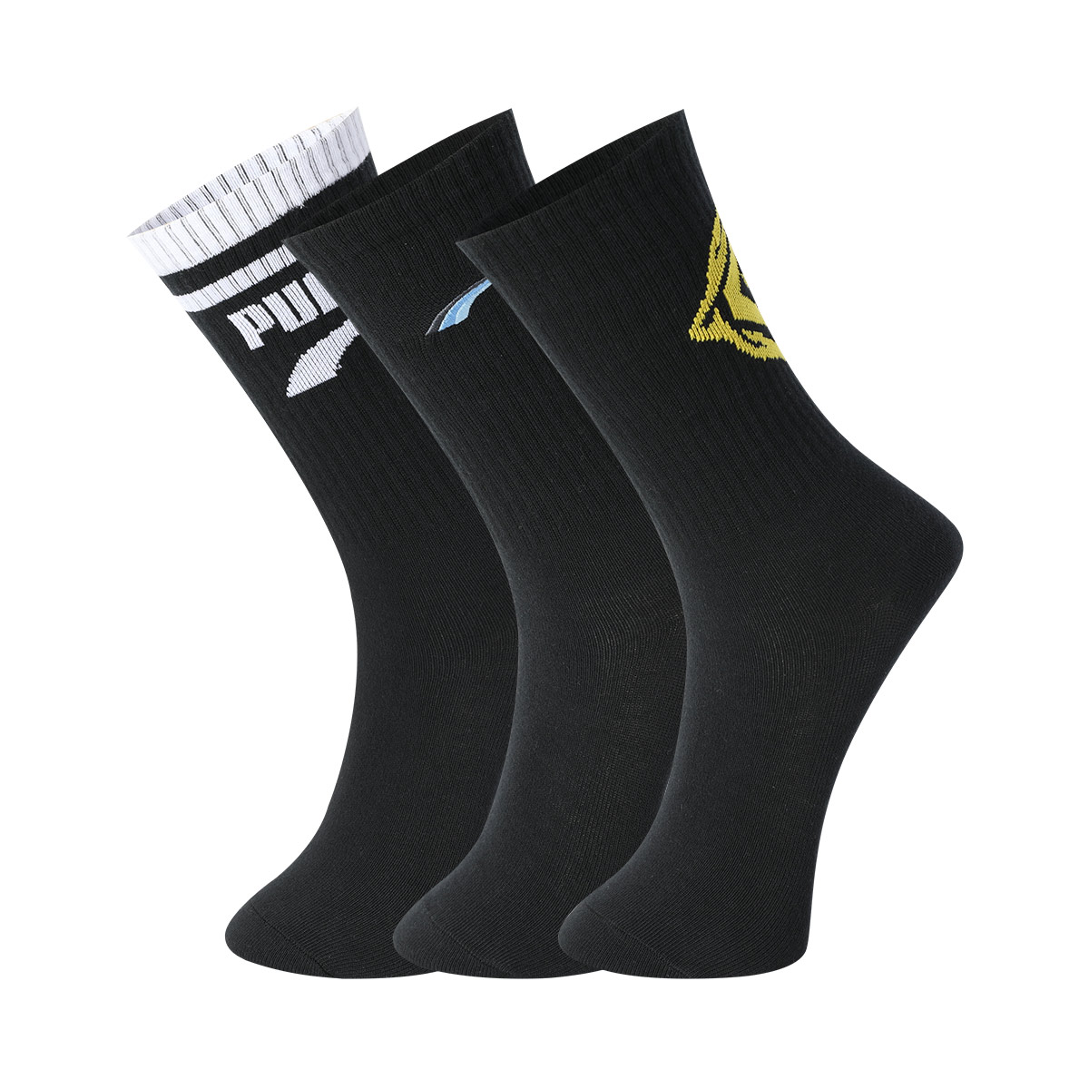 PUMA Knee High Socks Unisex 3 Pack Black