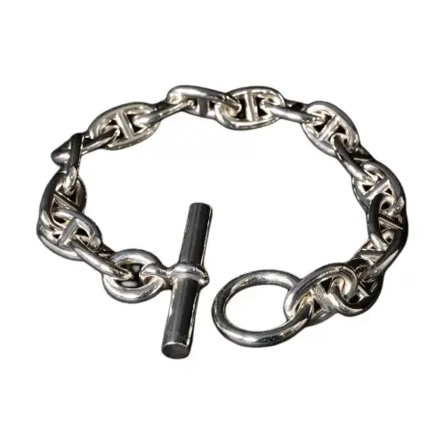HERMES Chaine D'Ancre 925 Sterling Silver Bracelets Men's Silver
