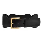 GUCCI Loose Fit Design, Pin Buckle Leather Belts Women's Black Width 7cm