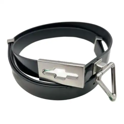 Bottega Veneta Letter Design Calfskin Leather Belts Men's Black