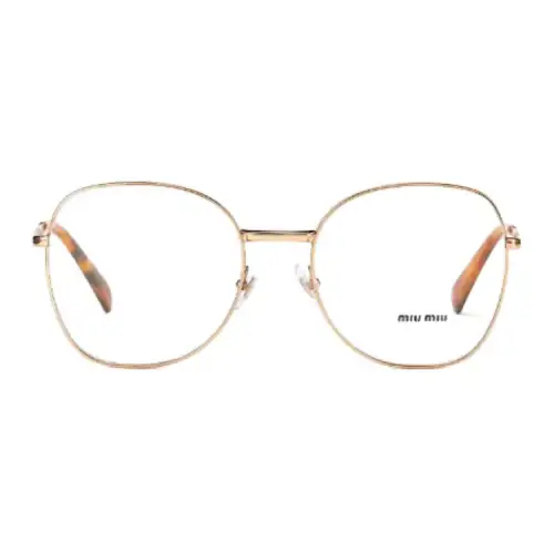 MIU MIU Metal Oval Eyeglass Frames Women's Gold