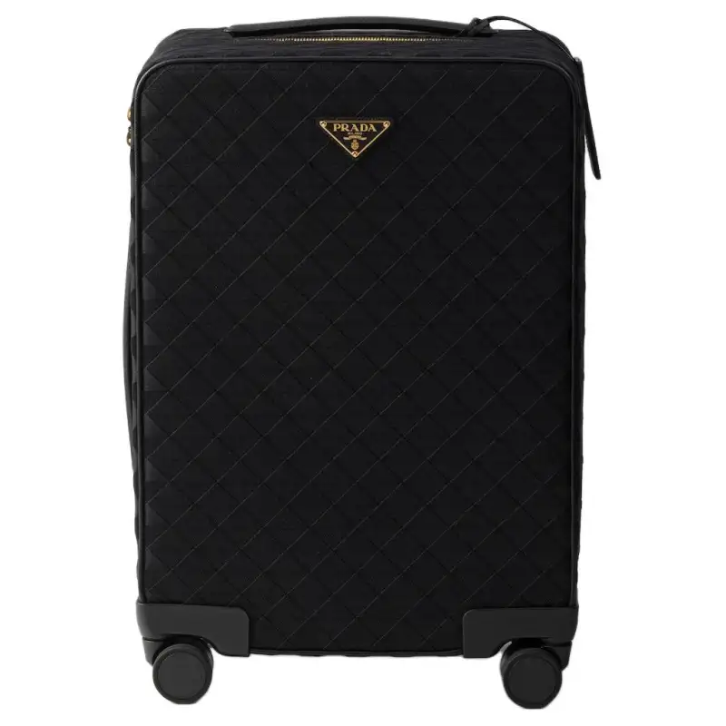 PRADA Fabric With Leather Suitcase Luggage 21 Inch Women's Black