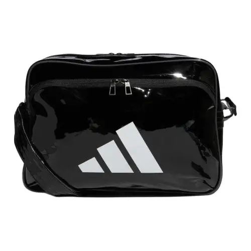 Adidas, foldable polyurethane shoulder bag for gym for training with zipper, black one-shoulder bag for men and women, for beloved