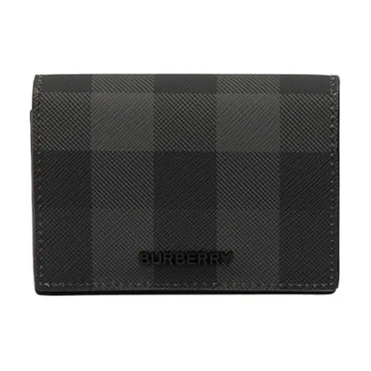 Burberry Cotton Card Holder, Wallet Men's Charcoal Gray