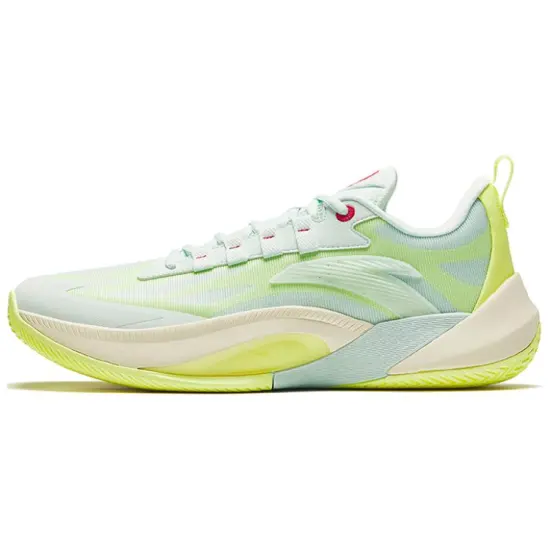 Anta Instantaneous 1 Cushioning Wear Resistant Low Top Basketball Shoes Men's White Yellow Green