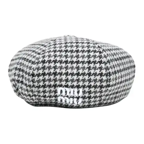 MIU MIU Fabric Berets Women's Black White