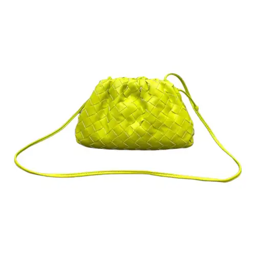 Bottega Veneta POUCH Cloud Bag Lambskin Clutch Mini Women's Yellow