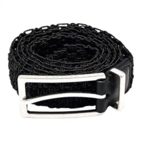 Bottega Veneta Relief Logo Design Leather Belts Men's Black Width 2.5CM