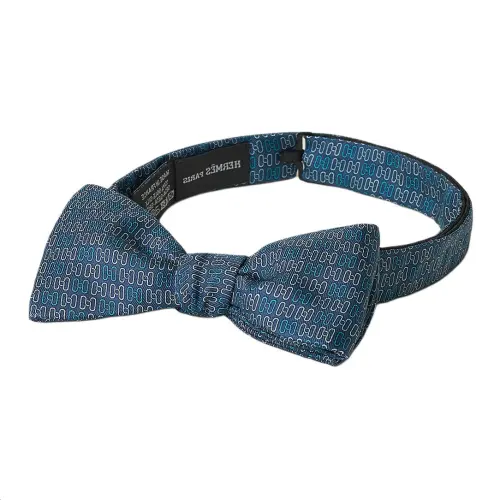 HERMES Faubourg Silk Bow Ties Unisex Blue