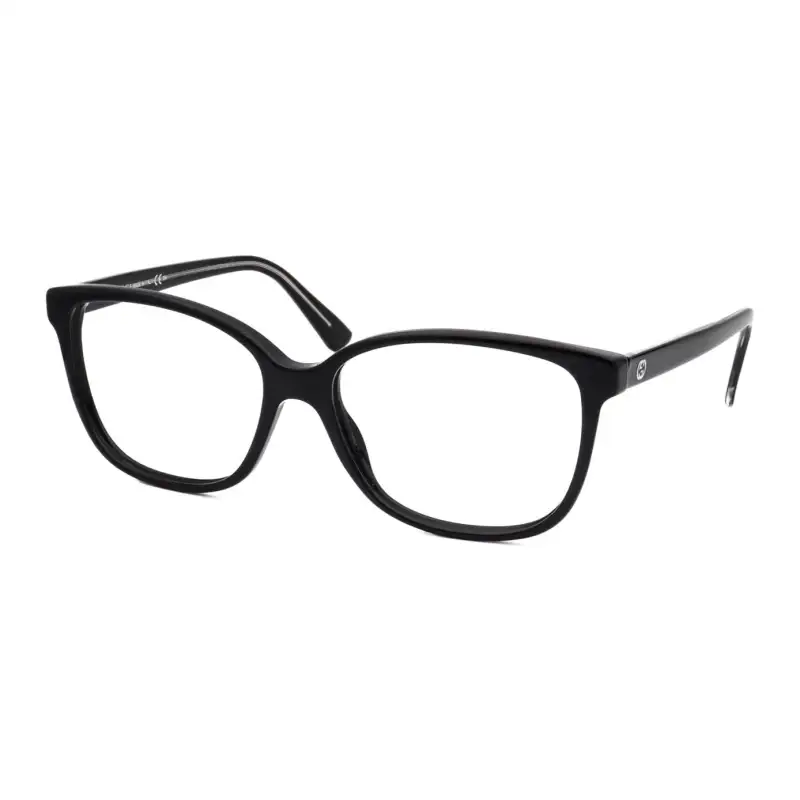 GUCCI Plastic Square Eyeglass Frames Unisex Black