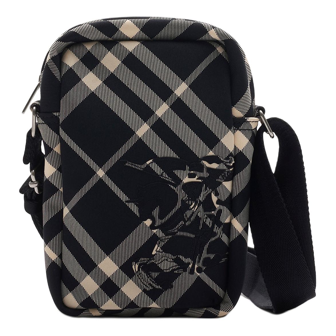 Мужская сумка Burberry (черно-белая) — фото 5