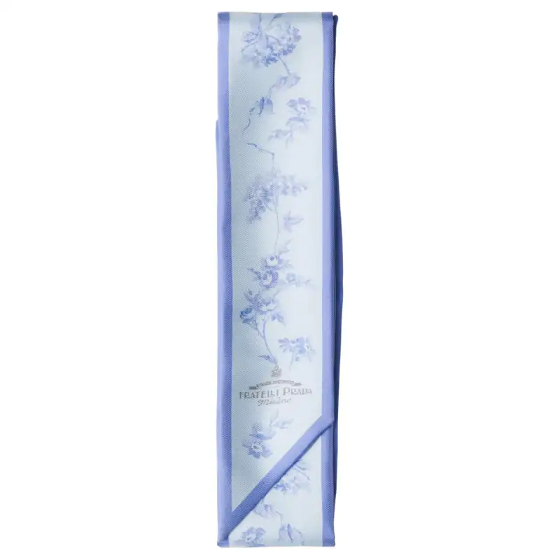 PRADA Patterned Print Silk Scarves Women's Blue