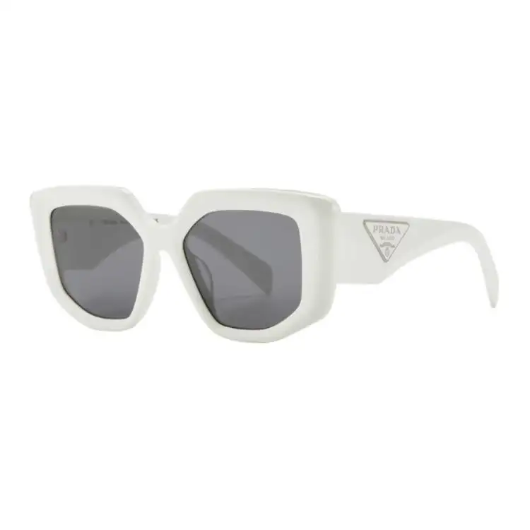 PRADA Plate Irregular Shape Sunglasses Women's Black