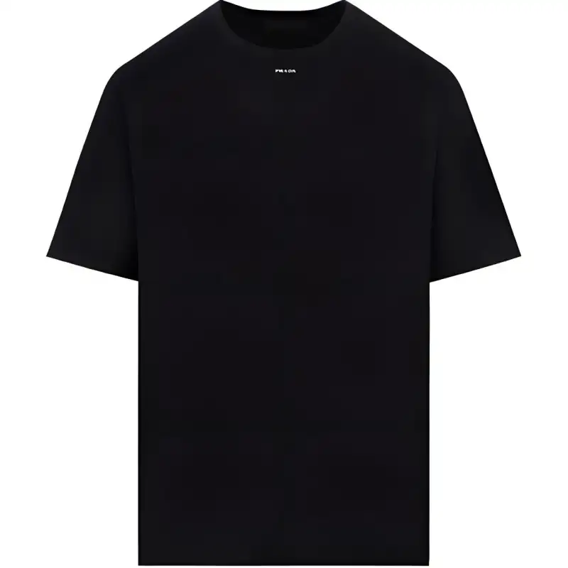 PRADA T Shirts Men's Black Crew Neck Moderate Straight Fit