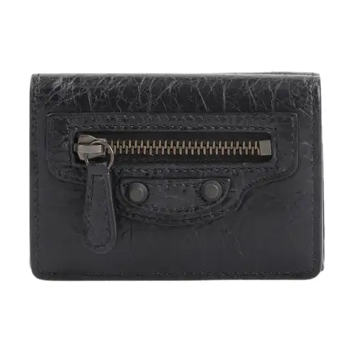 Balenciaga Lambskin Wallet Mini Women's Black
