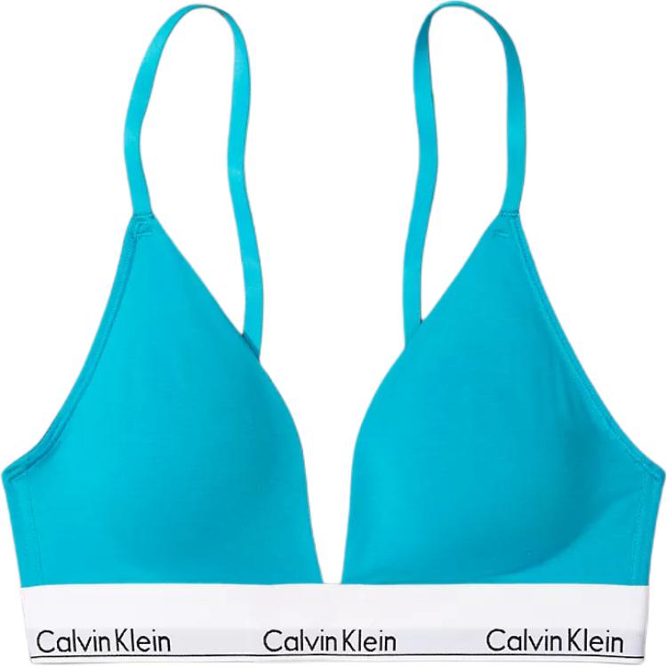 CALVIN KLEIN Letter Jacquard Thin Lined Triangular Bra Women's Cool Breeze