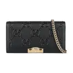 GUCCI Cow Leather Wallet Women's Black
