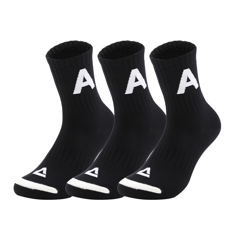 PEAK Knee High Socks Unisex 3 Pack Letter