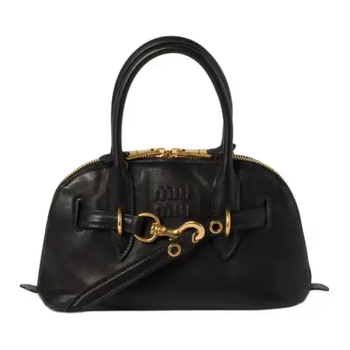 MIU MIU Nappa Leather Handbag Regular Women's Black