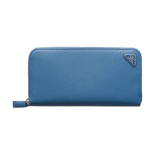 PRADA Leather Wallet Men's Blue