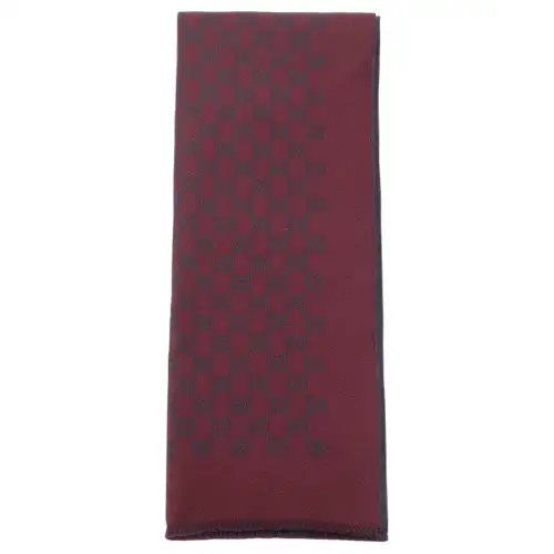 GUCCI 100% Wool Knit Scarves Unisex Fuchsia/Navy Blue Multicolor