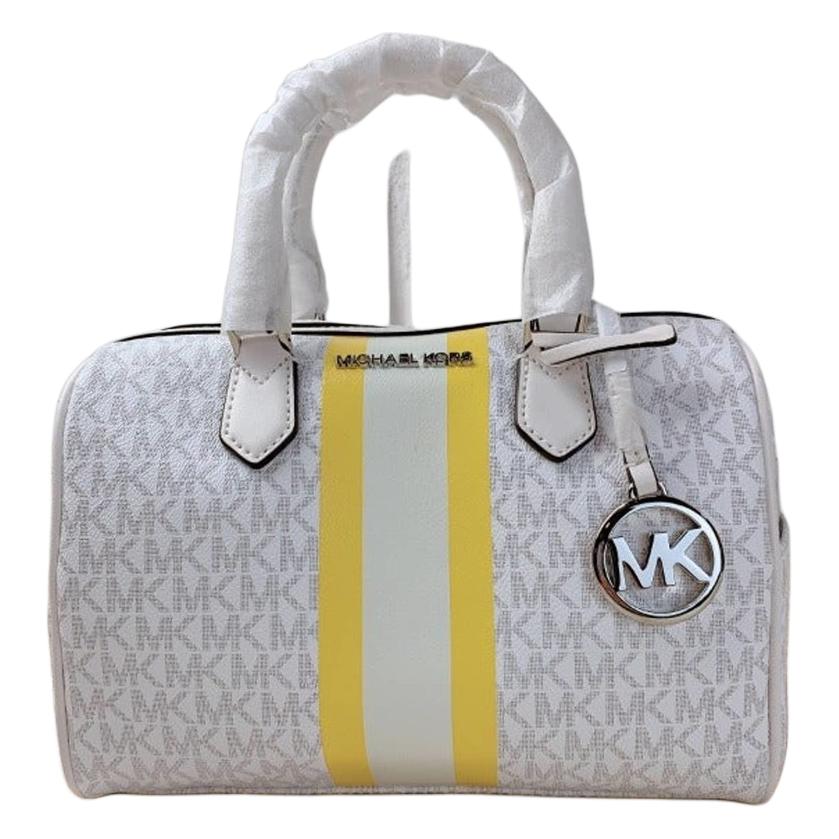 Женская сумка MICHAEL KORS Bedford (желто-белая)
