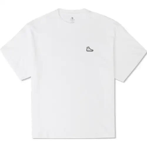 Converse T Shirts Unisex White Crew Neck Moderate Straight Fit