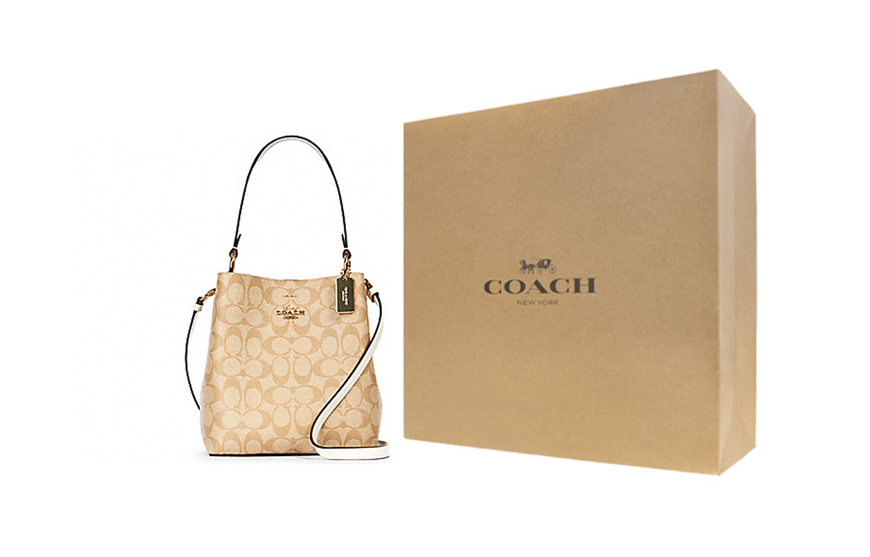 Женская сумка COACH Town 21 (бежевая) — фото 5